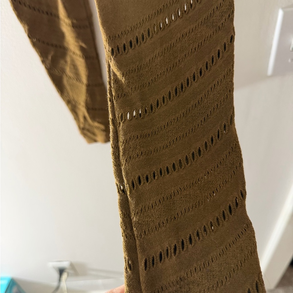 NWT Wolford Perforated Wool-Blend Leggings in Brown Size Small Quiet Luxury - Picture 5 of 16